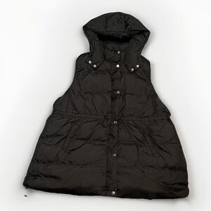 Shein Curve Black Puffer Vest With Adjustable Waist, Women's Plus Size 2X